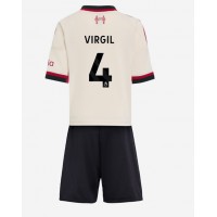 Liverpool Virgil van Dijk #4 Vonkajší Detský futbalový dres 2025-26 Krátky Rukáv (+ trenírky)